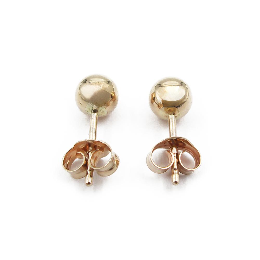 Kultaiset pallo korvakorut tapilla 5mm RO #1
