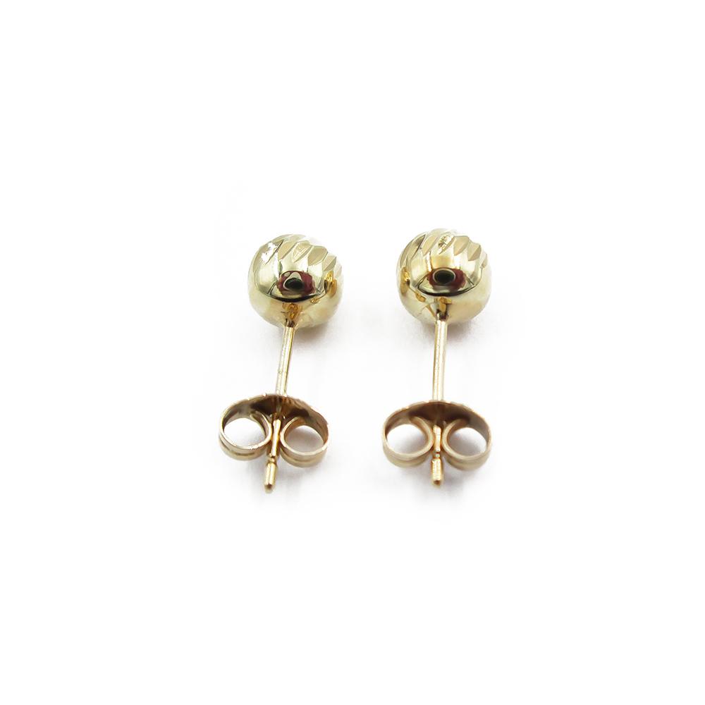 Kultaiset timanttileikatut pallokorvakorut tapilla 6mm Timanttiset #2