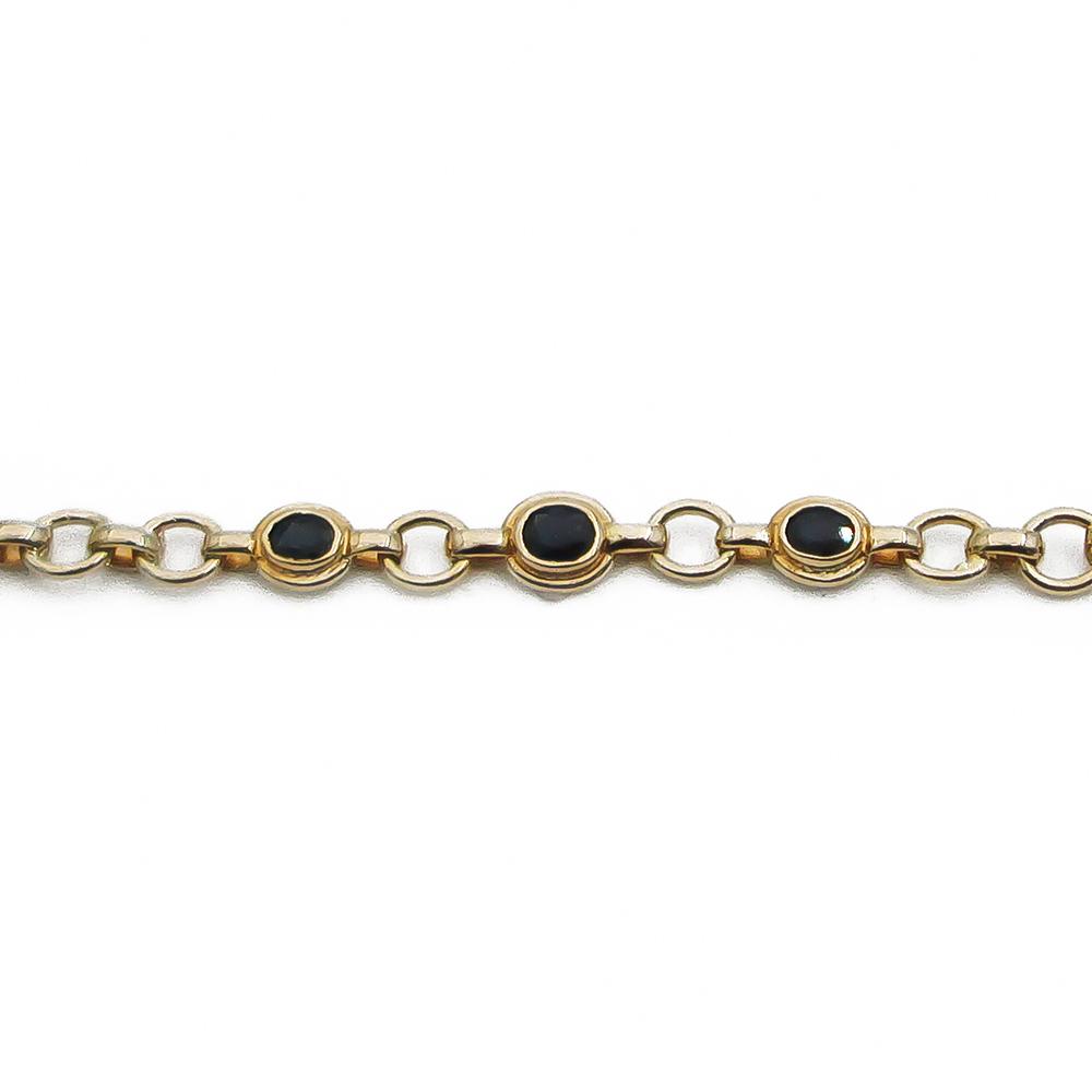 18k kultainen safiiri ranneketju 21cm v.-95 #2