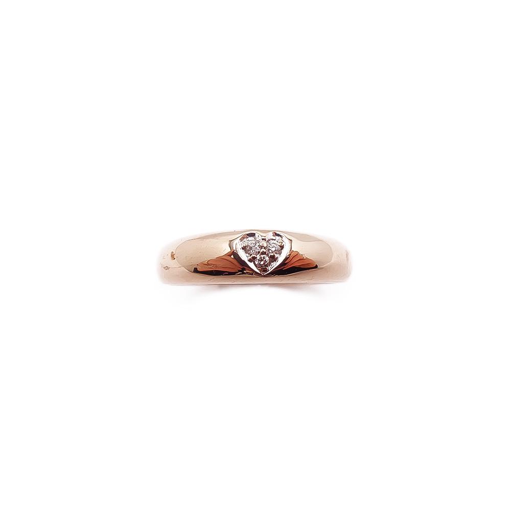 Kultainen sydänsormus tim. 0,015ct 16,5mm #1