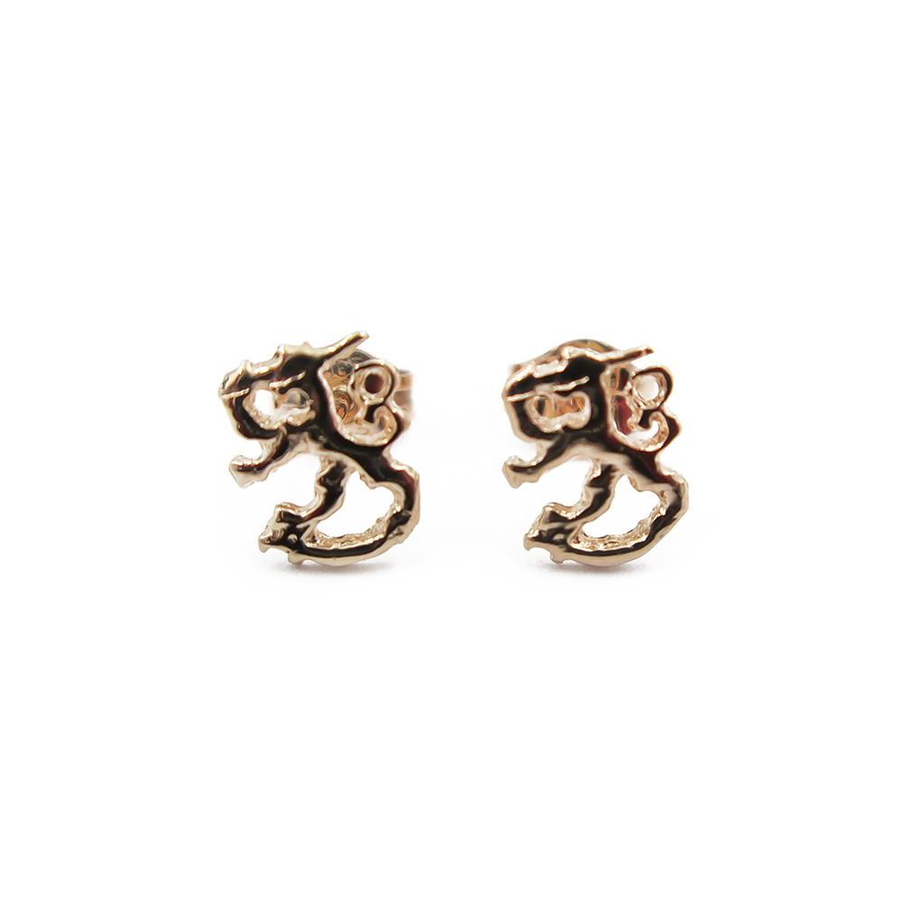 Kultaiset Suomileijona korvakorut 6x6mm tapilla #0