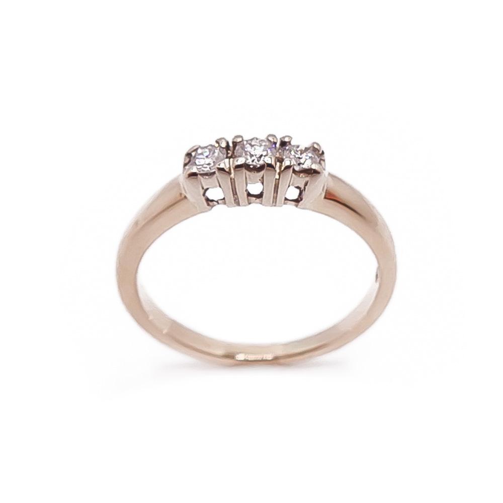 Kultainen timanttisormus 0,15ct 18mm v.2008 #1