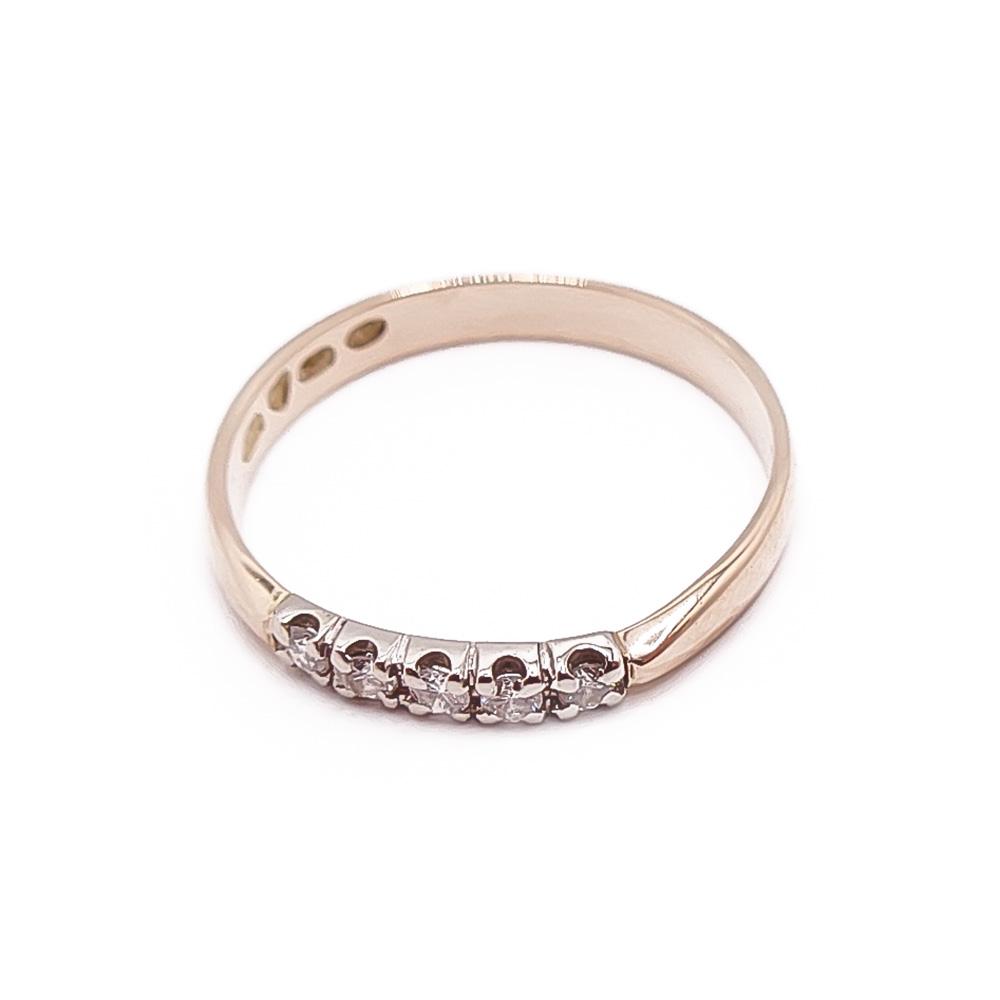 Kultainen timanttirivisormus 0,05ct 16,5mm v.2000 #1