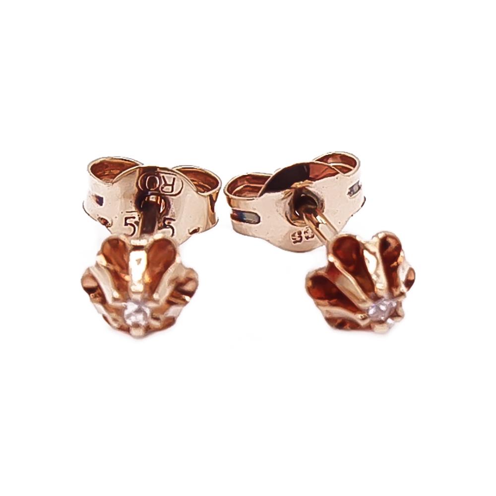Kultaiset timanttikorvakorut 0,01ct #0