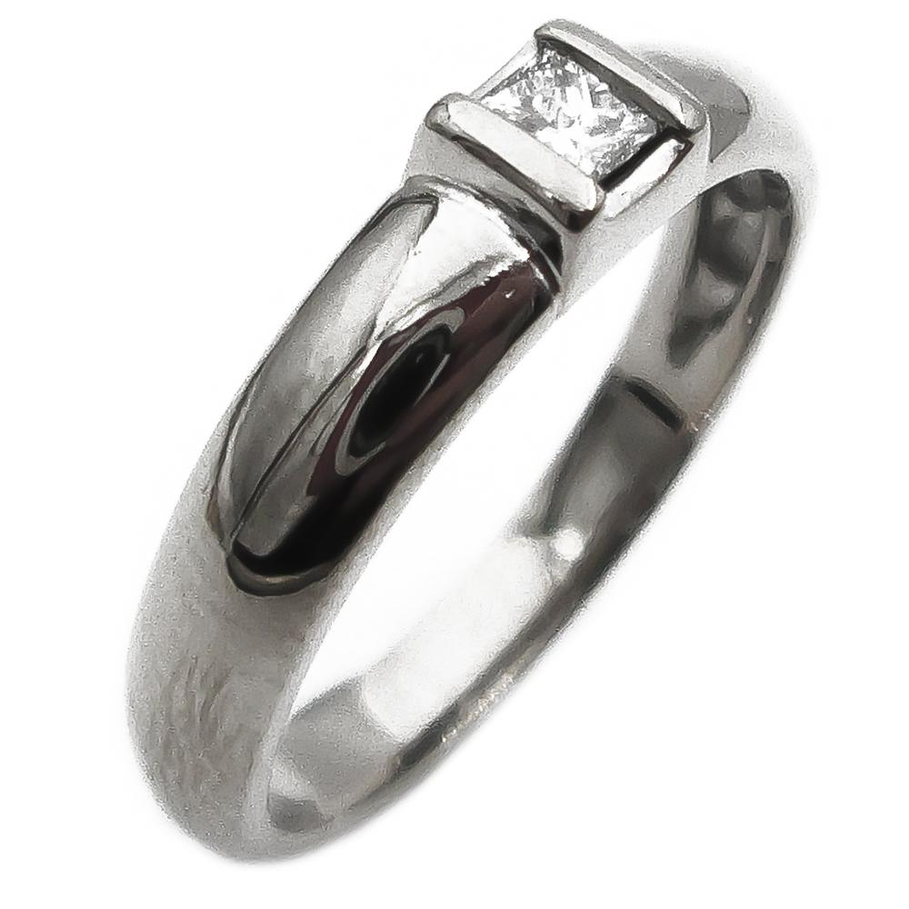 18K valkokultainen timanttisormus 15,75mm 0,05ct #0