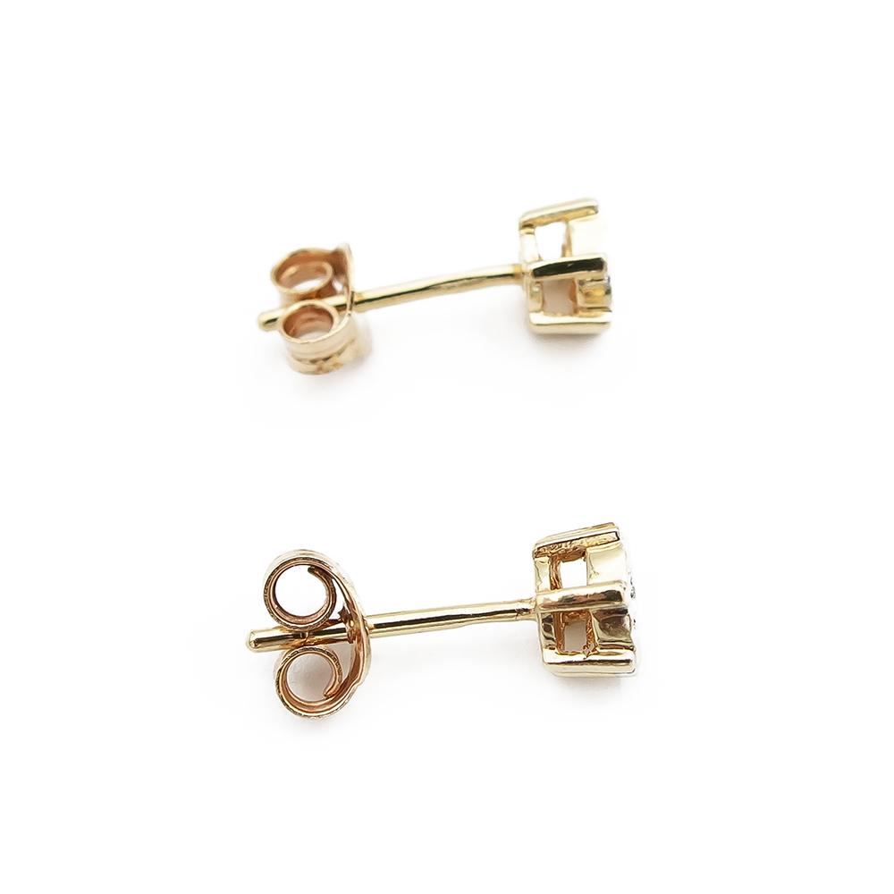 Kultaiset timanttikorvakorut 2x0.01ct #2