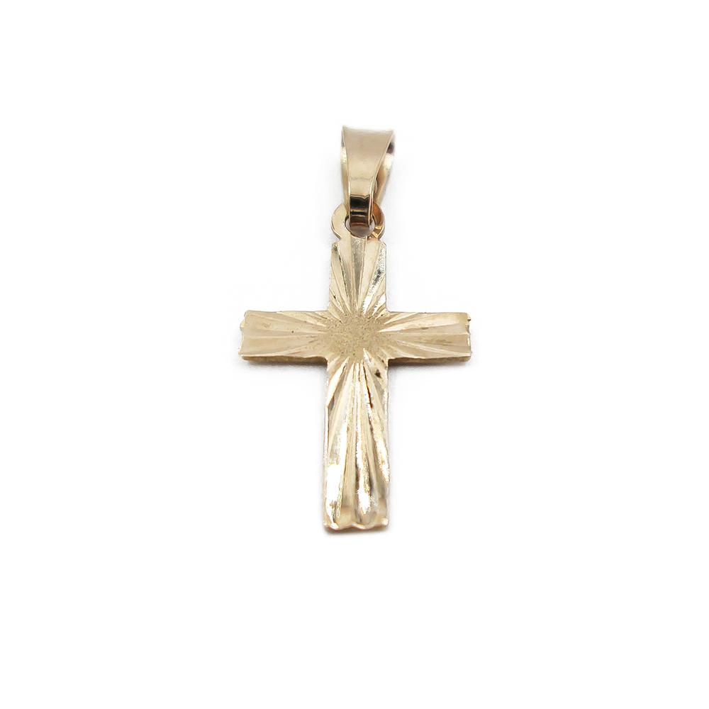 Saurum timanttileikattu ristiriipus 10x17mm kulta #0