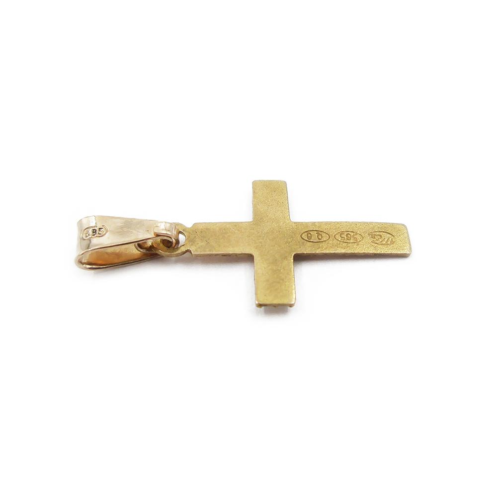 Saurum timanttileikattu ristiriipus 10x17mm kulta #1
