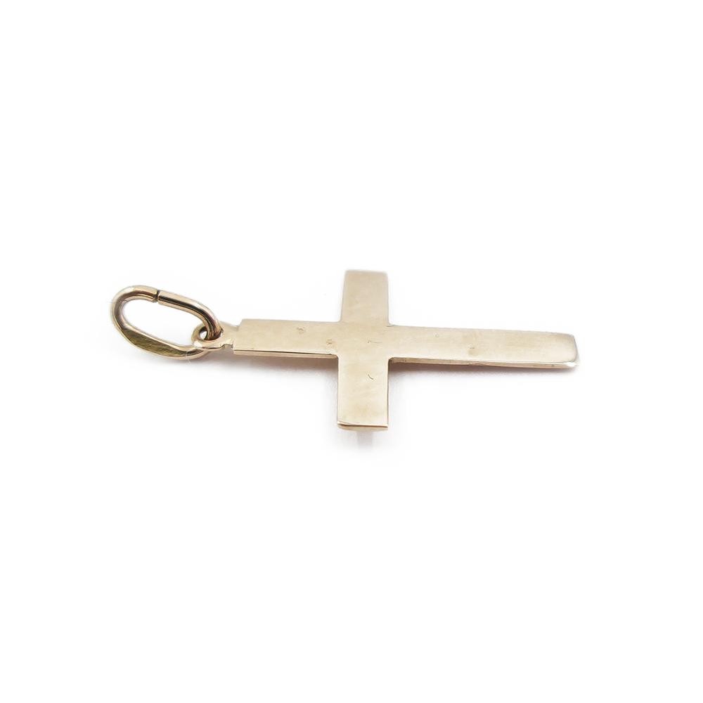 Kultainen sileä ristiriipus 11.5x19mm #1