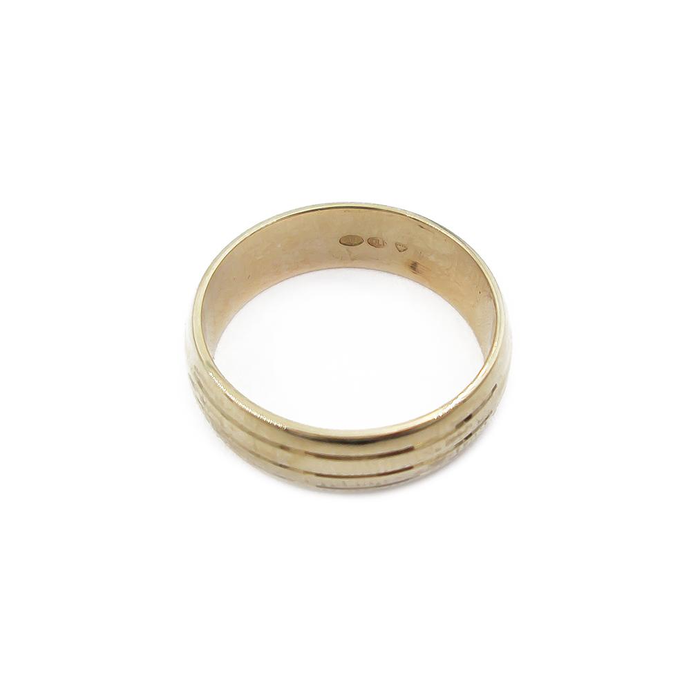 Kultainen sormus raitakuviolla 6mm 17 1999 Kultajousi #2