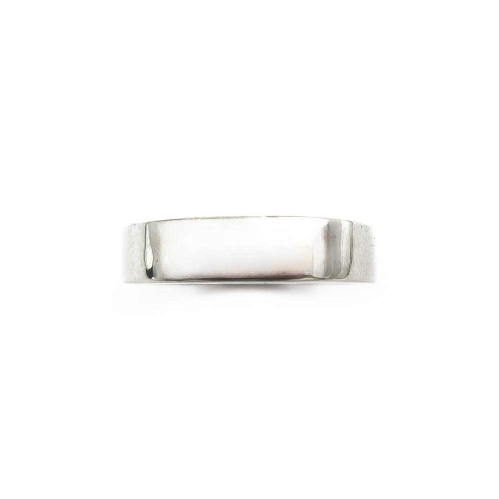 Valkokultainen sileä flakka sormus 5mm 20 #1