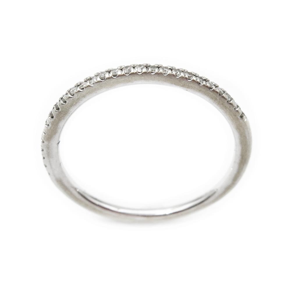 9k Valkokultainen timanttirivisormus 0,12ct 15,5mm #1
