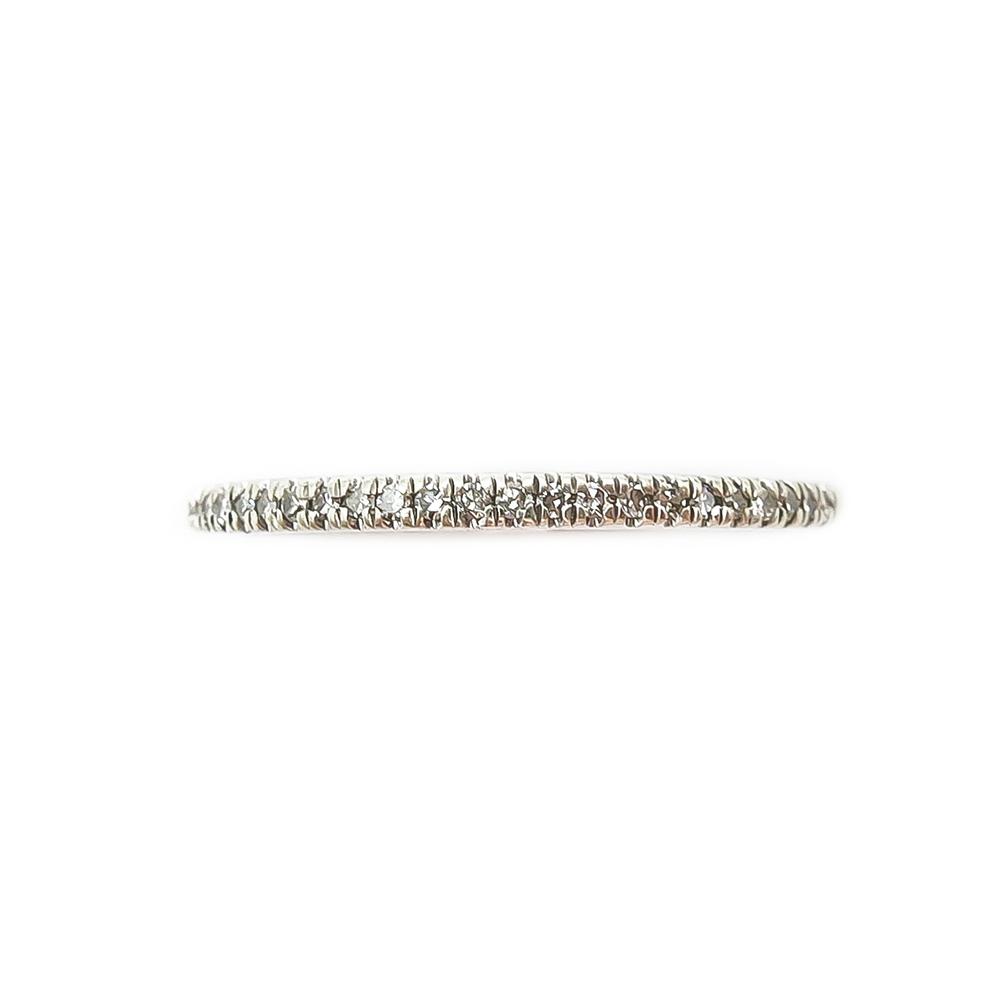9k Valkokultainen timanttirivisormus 0,12ct 15,5mm #2