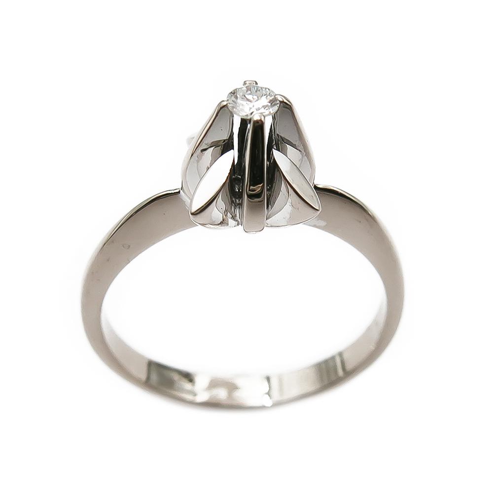 Valkokultainen timanttisormus 0,05ct 17,5mm v.-70 #1