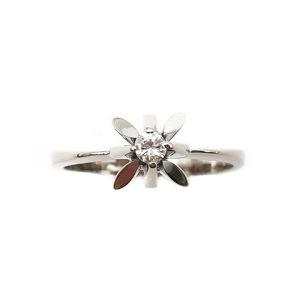 Valkokultainen timanttisormus 0,05ct 17,5mm v.-70 #2