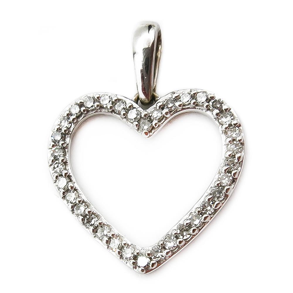 Valkokultainen timantti sydänriipus 0,15ct #0