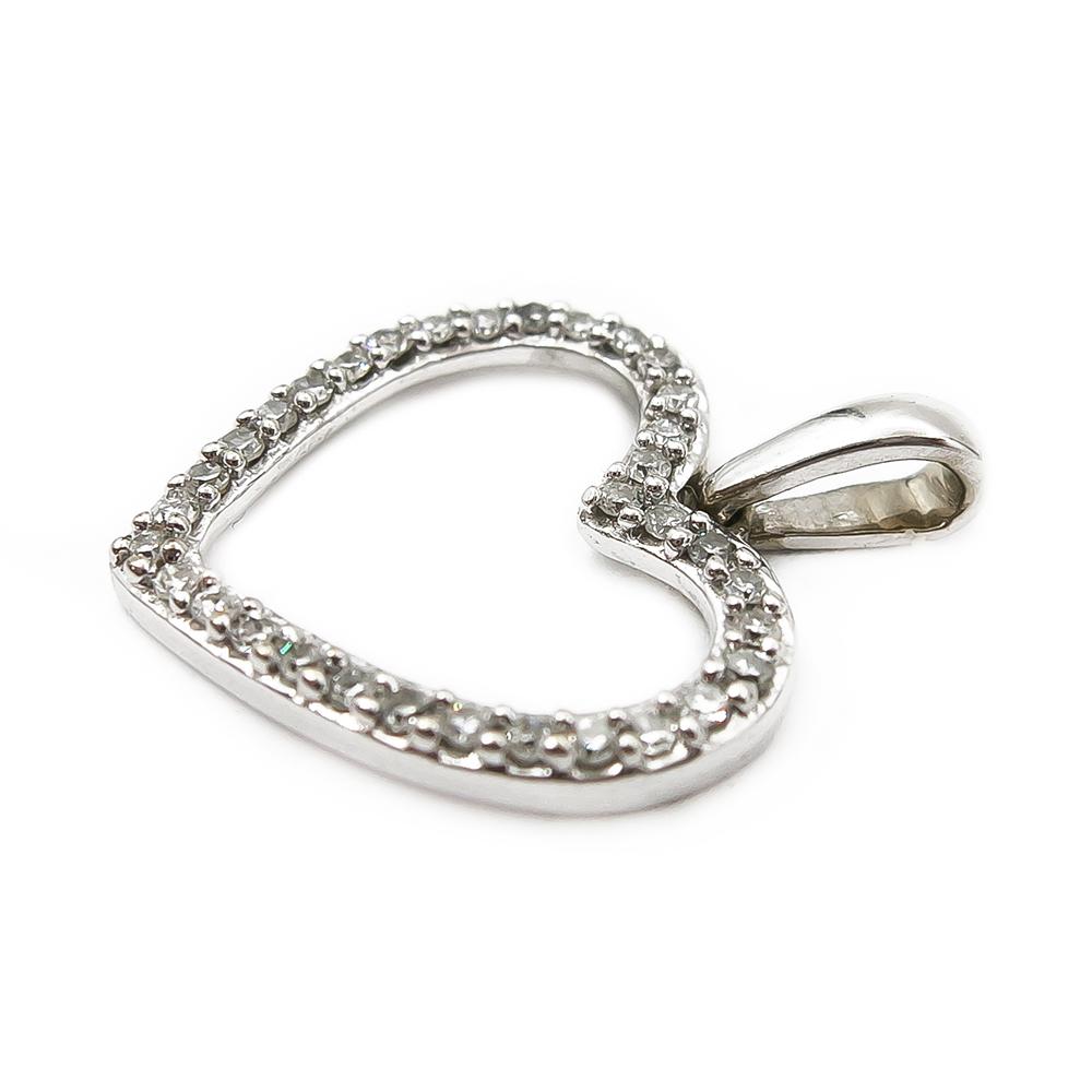 Valkokultainen timantti sydänriipus 0,15ct #1