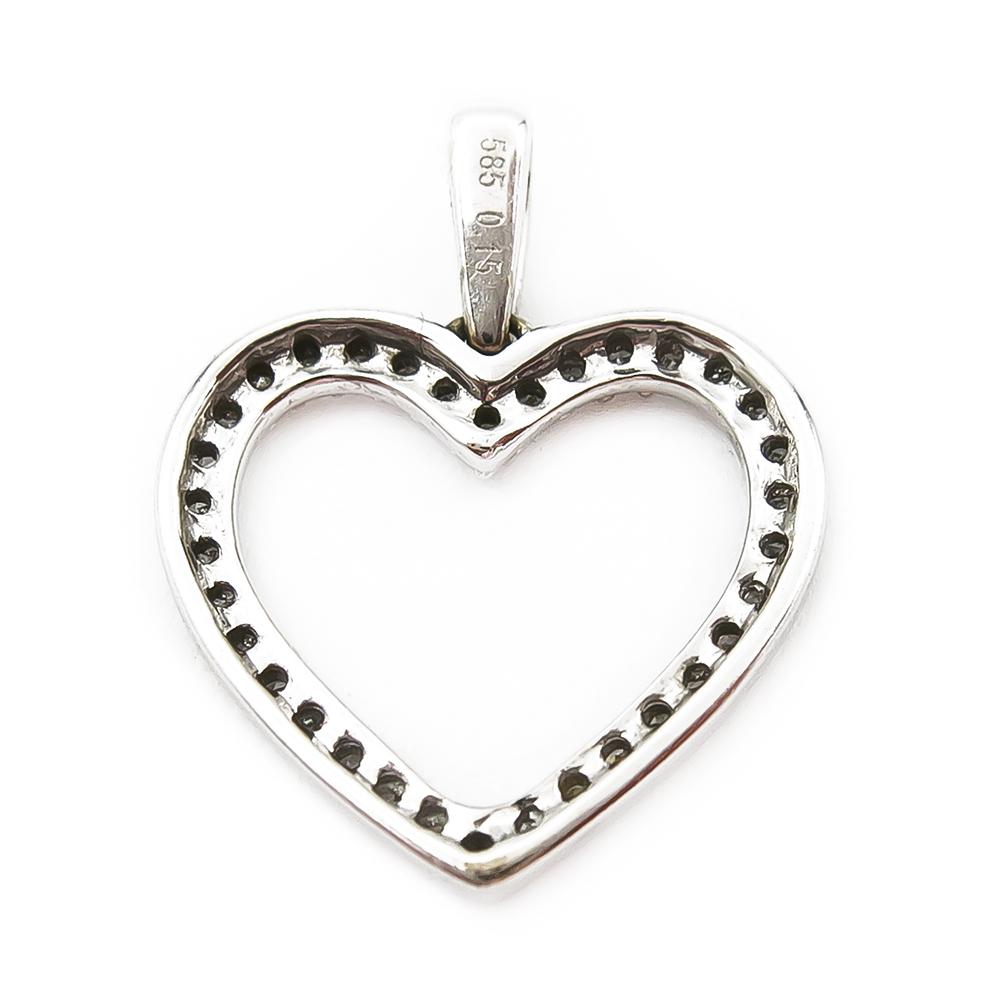 Valkokultainen timantti sydänriipus 0,15ct #2