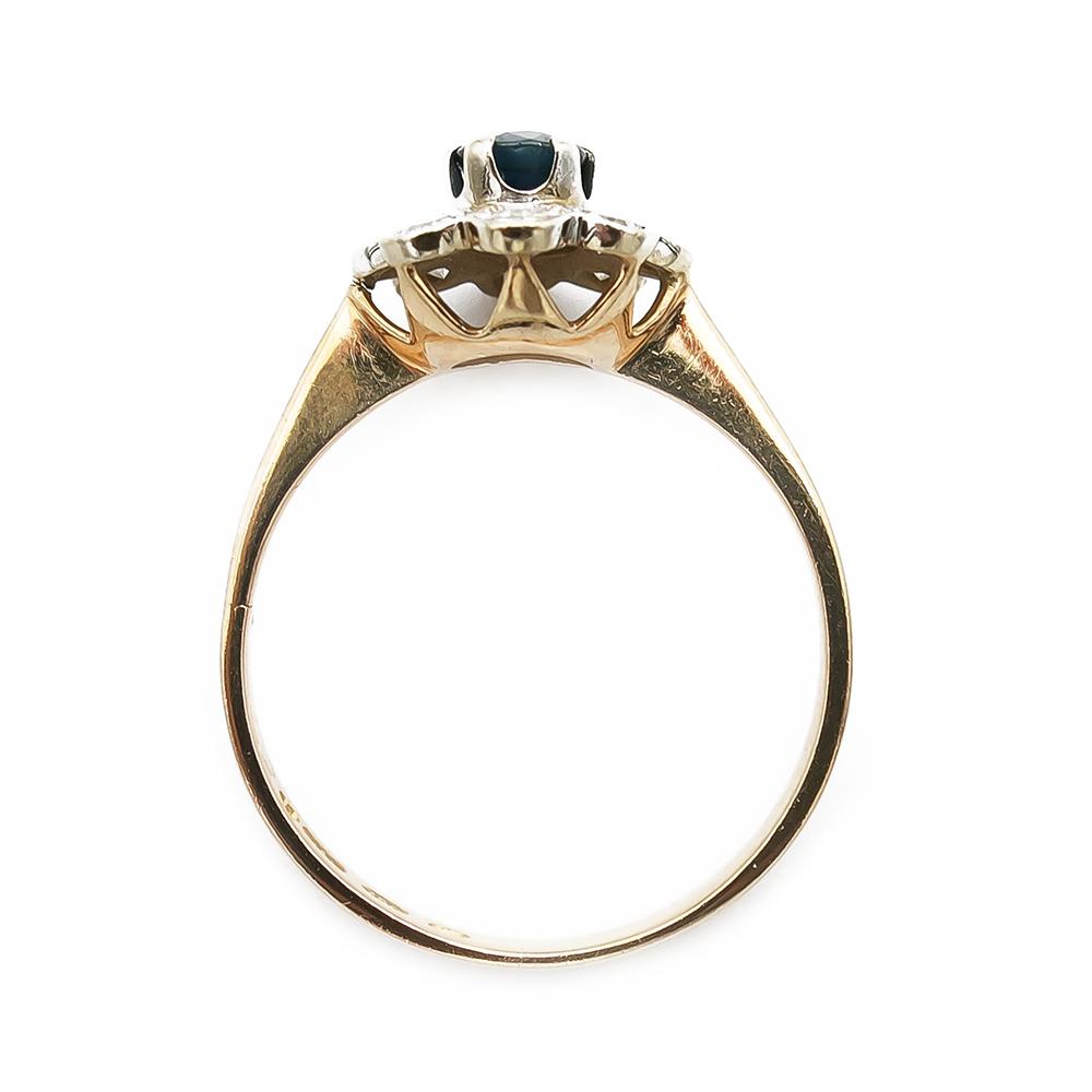 Kultainen safiiri-timanttisormus 0.08ct 17,0mm 18k #2
