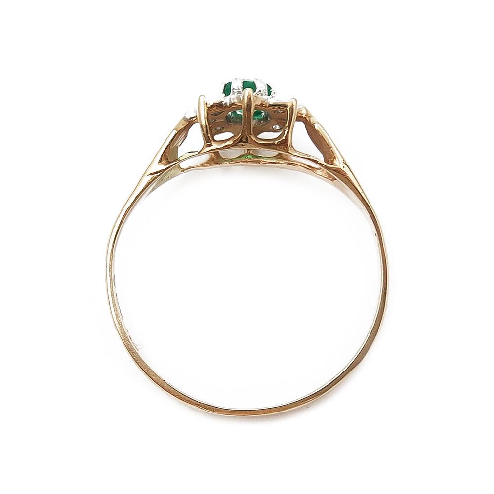 Timanttisormus 0,04ct vihreällä kivellä 17,75mm #2