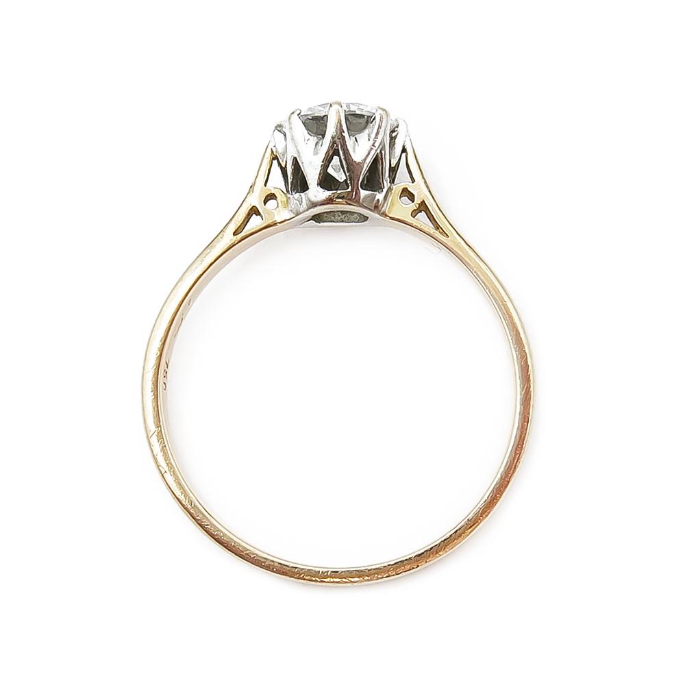 18k Solitaire sormus kirkkaalla kivellä 17,5mm #2