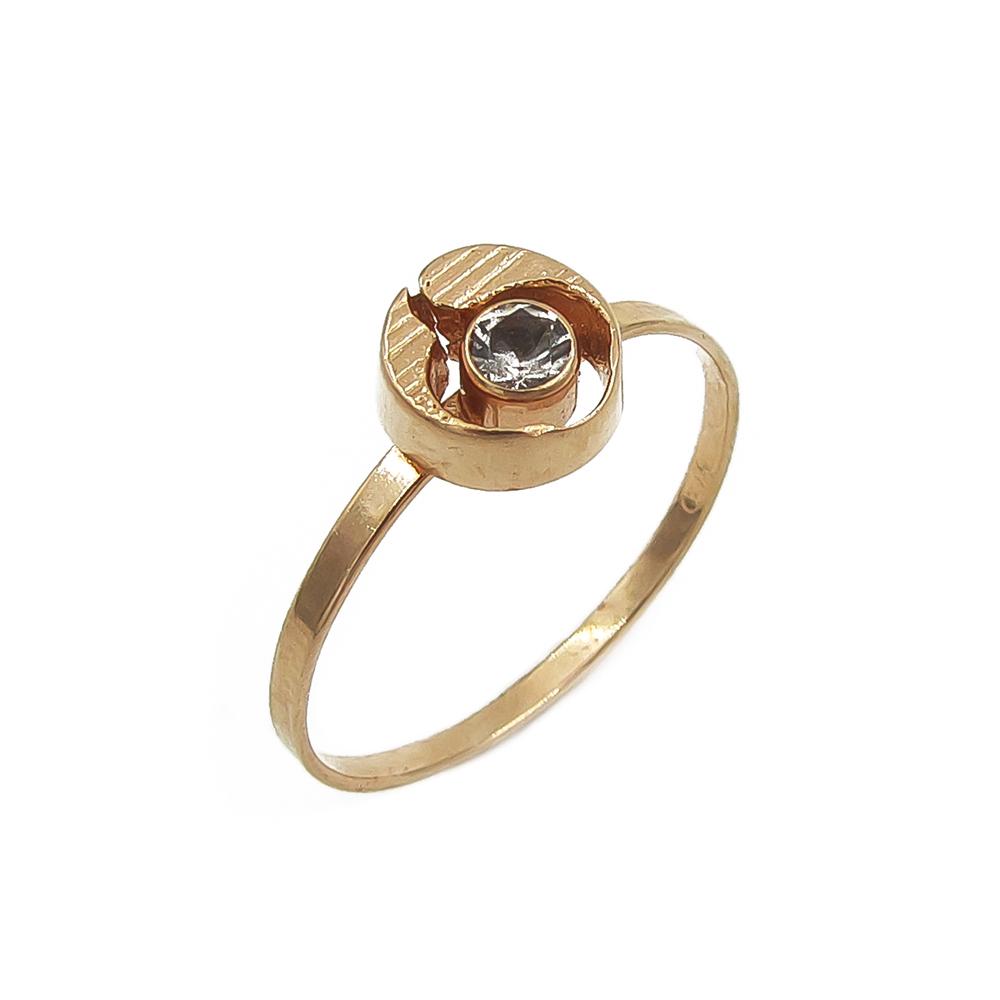 Kultainen Finnfeelings sormus vuorikristalli  halk.17.5mm #0