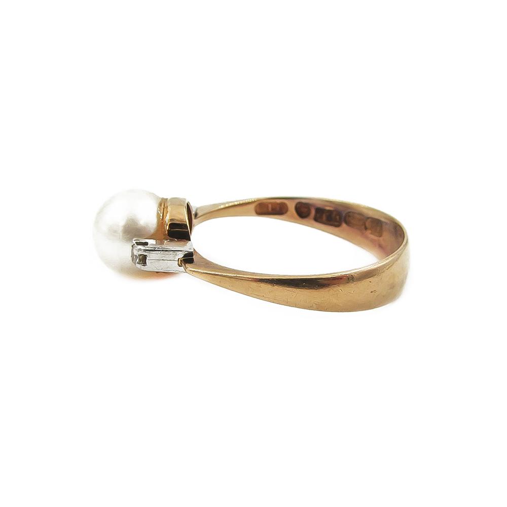 18k kultasormus helmi- timantti v.1962 halk.16.5mm #2