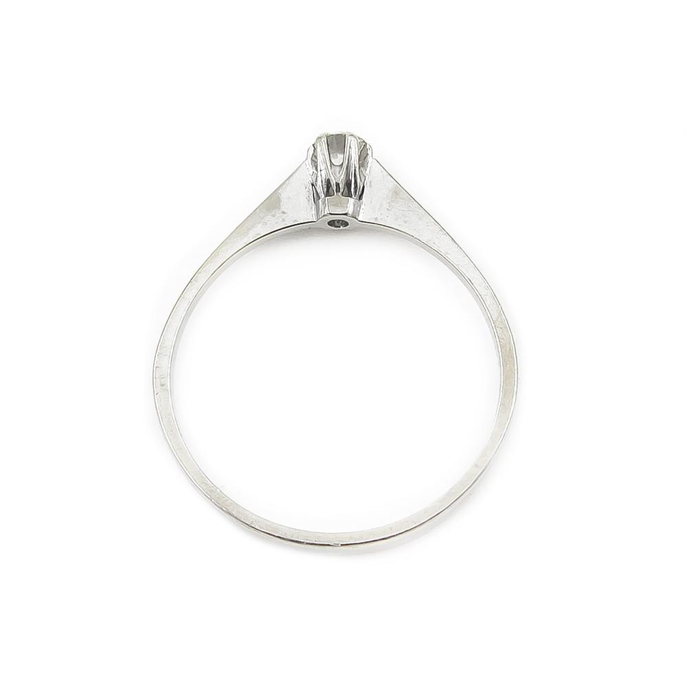 18k Valkokultainen timanttisormus 0,10ct v.1980 halk.17.5mm #4