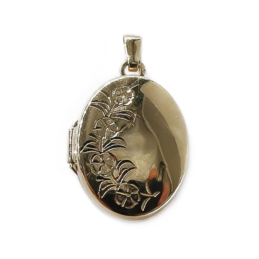 Kultainen medaljonki, kukkakuvio #0