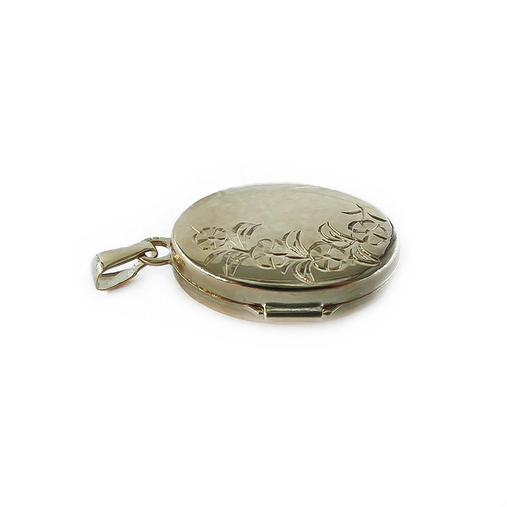 Kultainen medaljonki, kukkakuvio #1