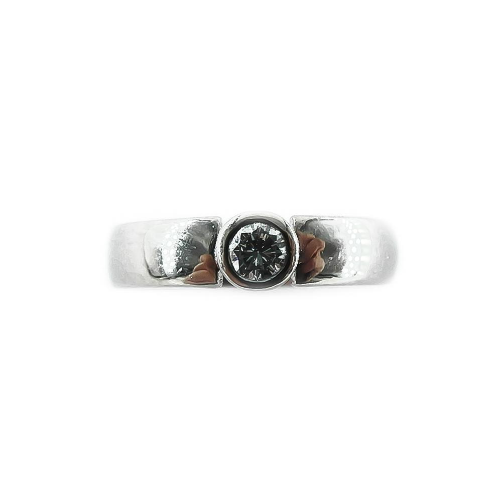 18K,Valkokultainen timanttisormus 0,10ct,16,25mm #2