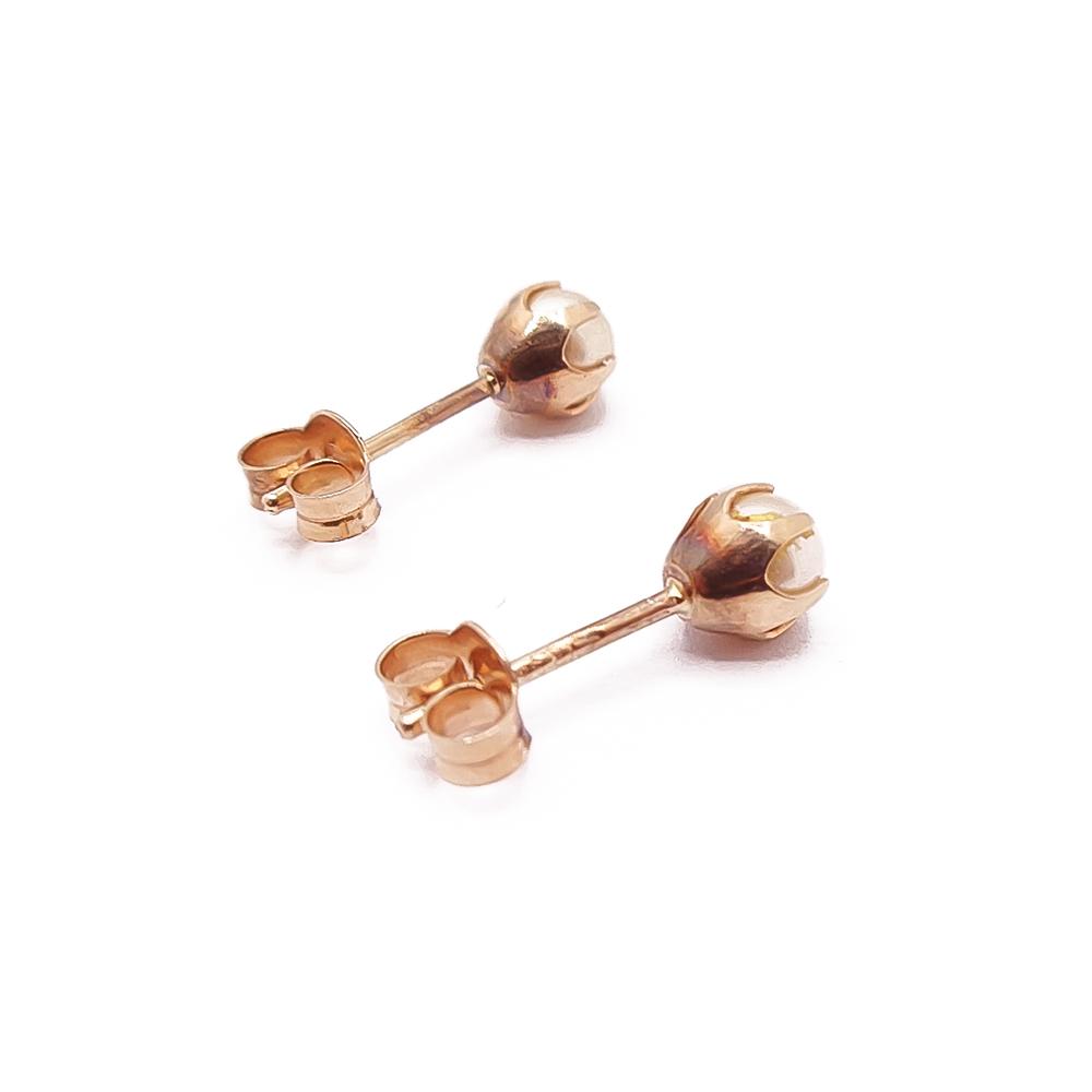 Kultaiset helmikorvakorut 4mm #1
