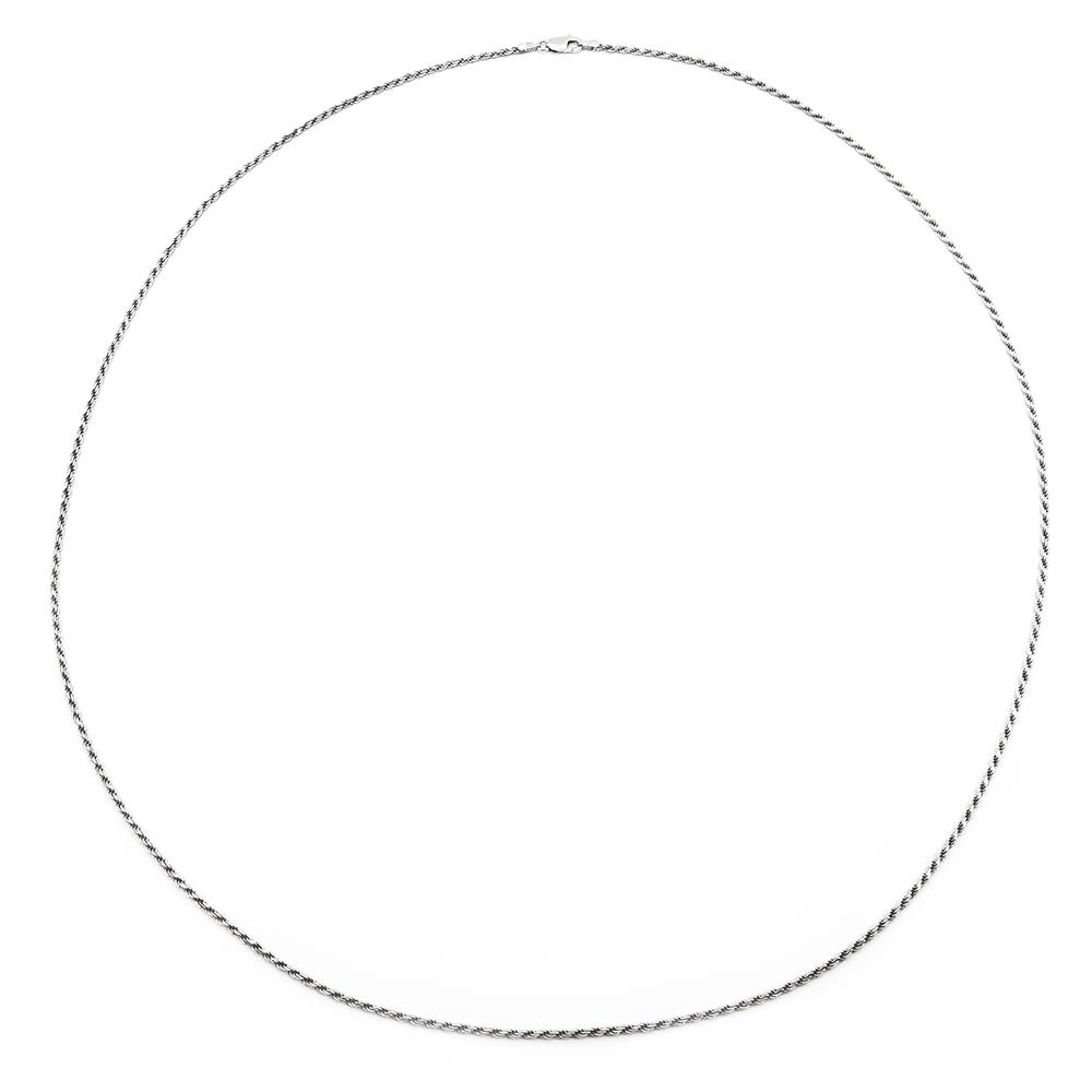 Hopeinen cordellketju 70 cm #0