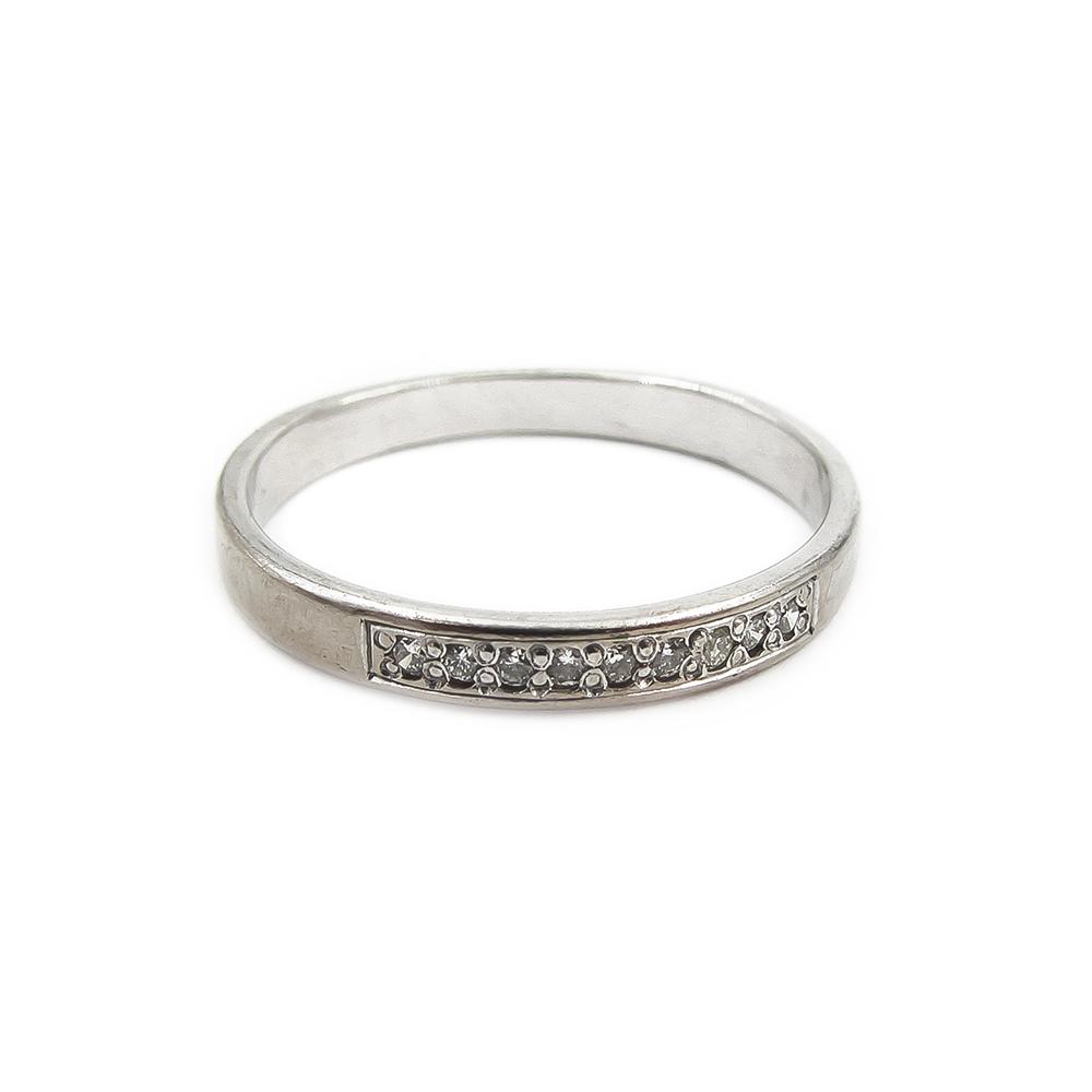 Valkokultasormus tim. 0,027ct. halk.19- #4