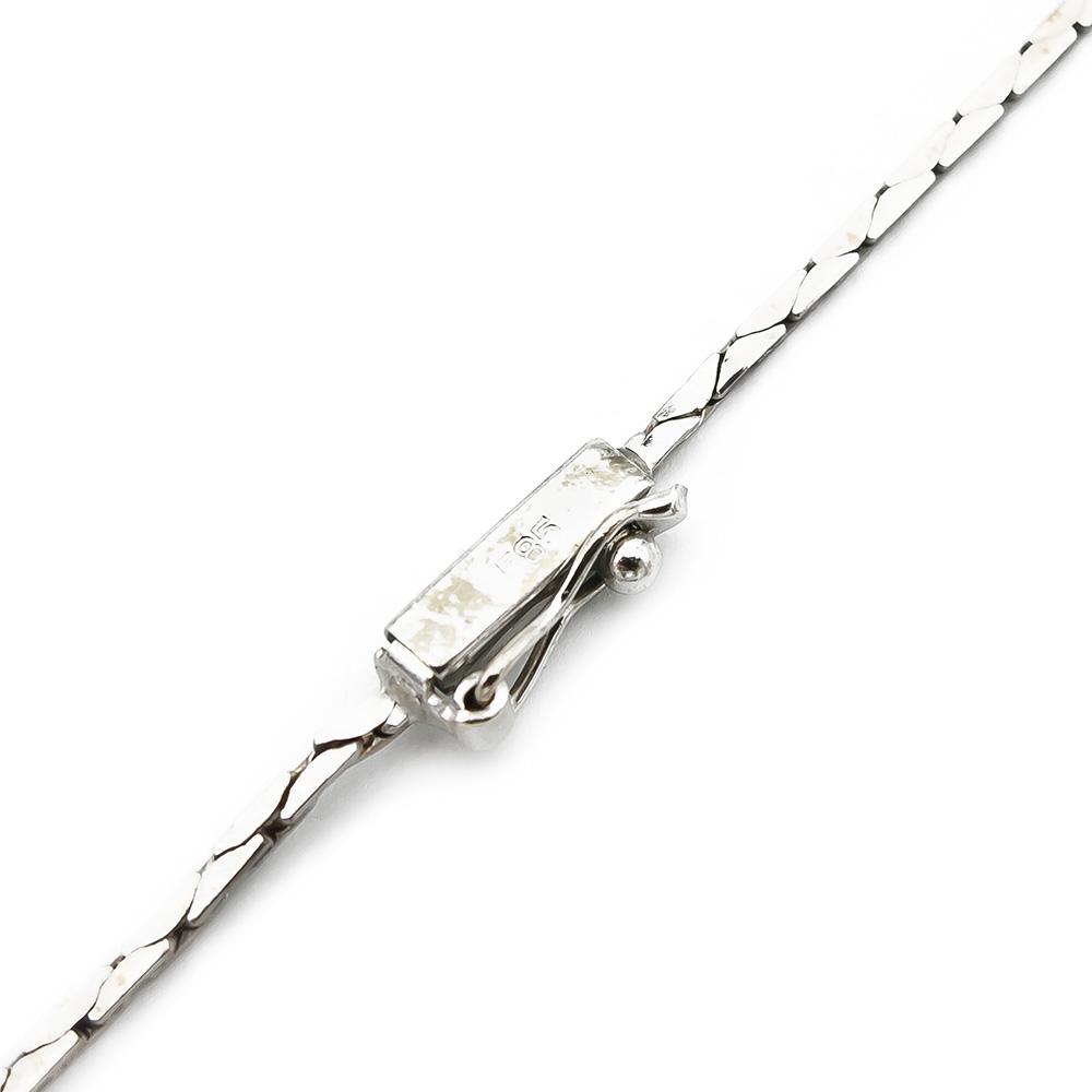 Valkokultainen safiiri timanttikaulakoru 0.11ct 44cm #3