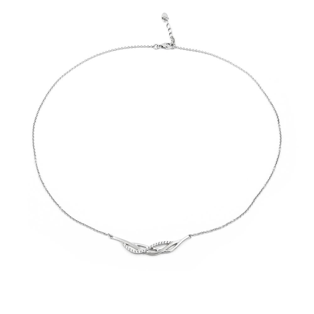 Hopeinen kääty zirkoniat 42-45cm #0