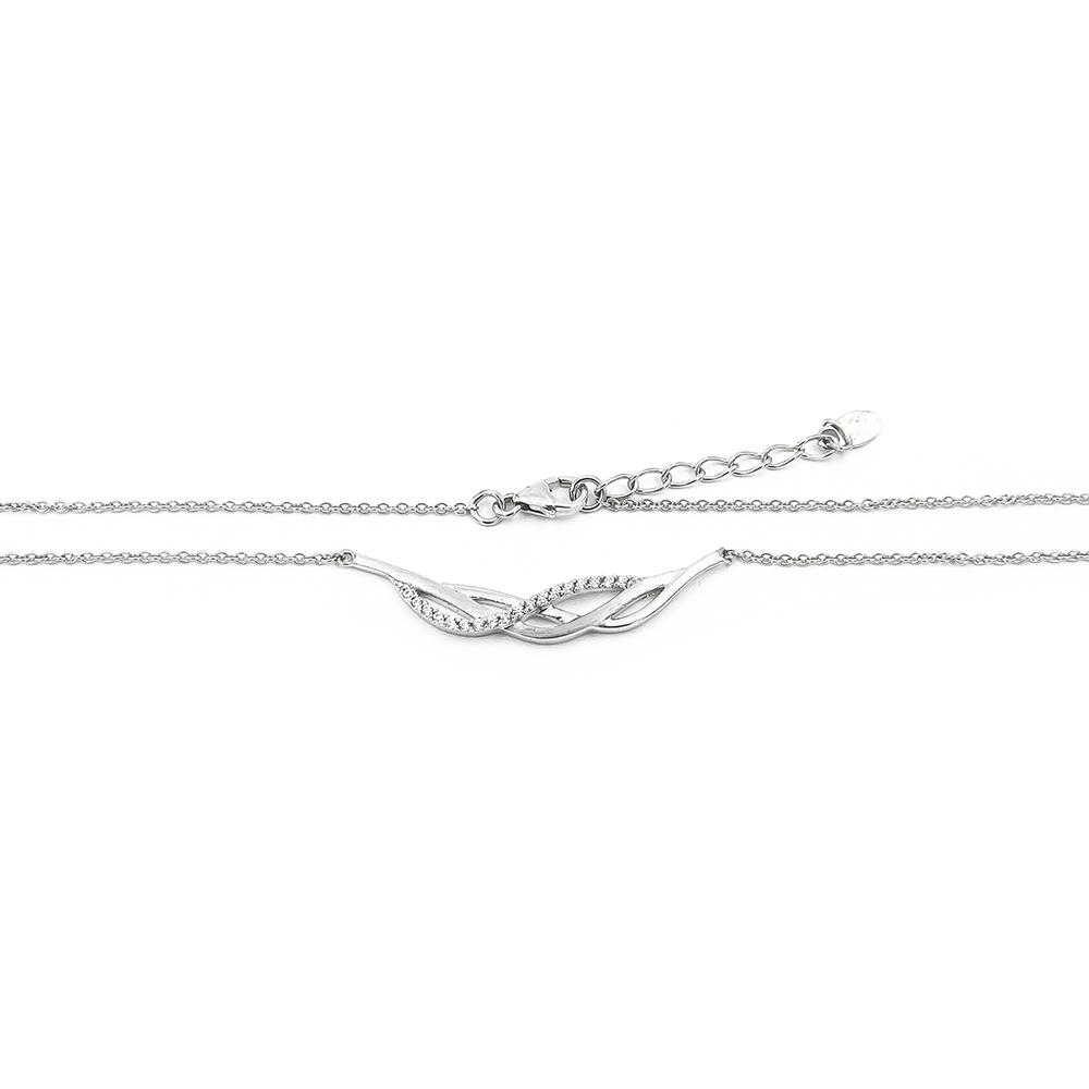 Hopeinen kääty zirkoniat 42-45cm #2