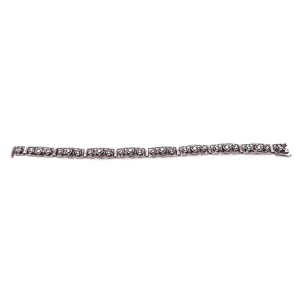 Hopeinen ruusurannekoru 19,5cm #1