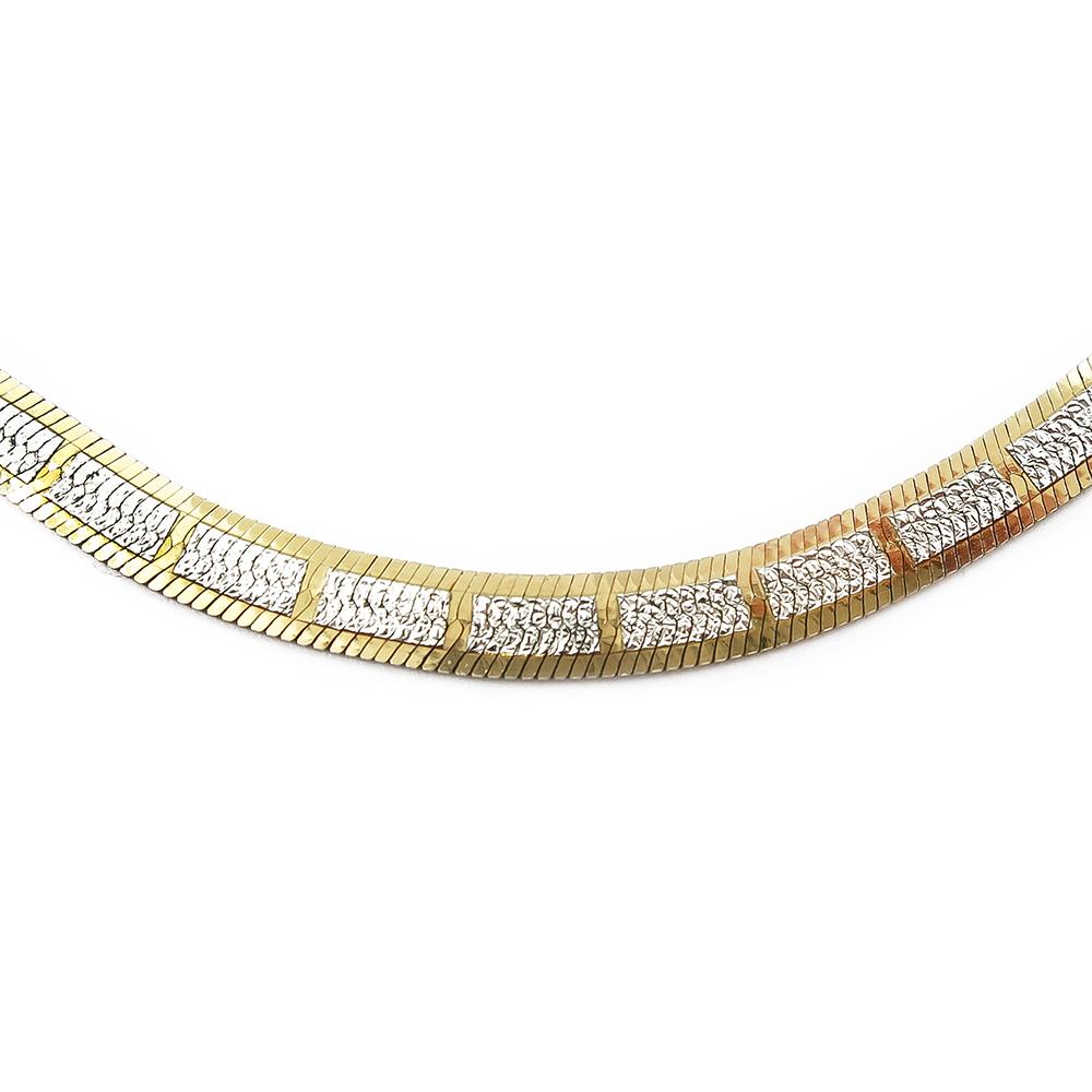 Kullattu hopea litistetty kaulakoru 45cm #1