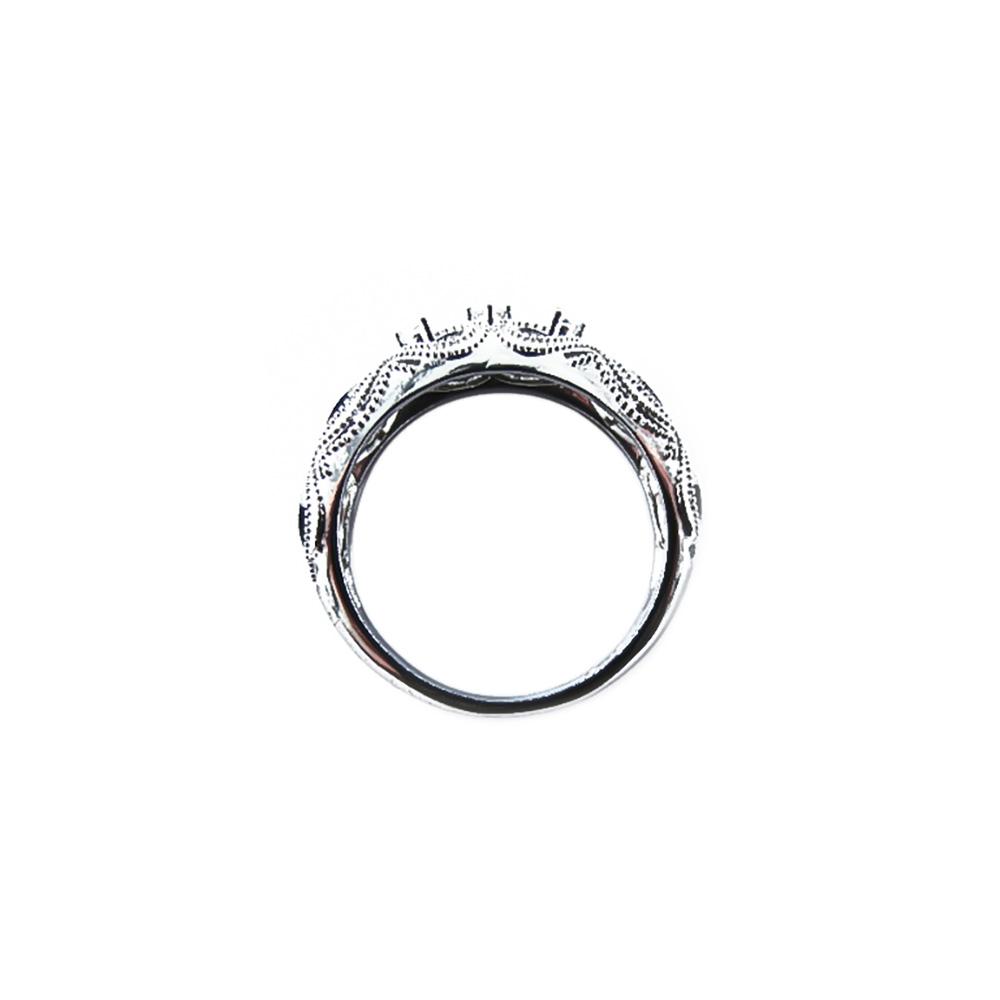 Hopeinen sormus,19 mm,kirkkaat kivet #2