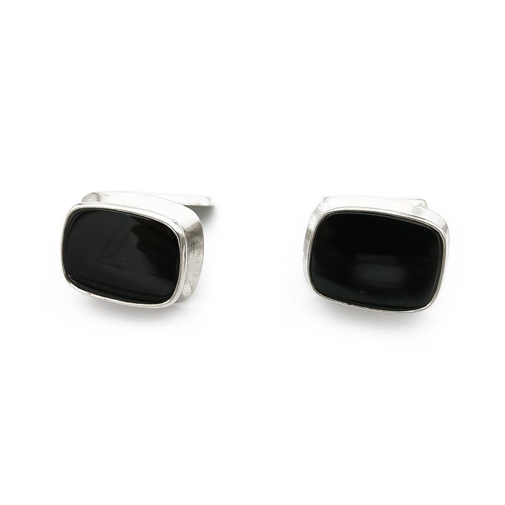 Hopeiset kalvosinnapit onyx v.1966 #0