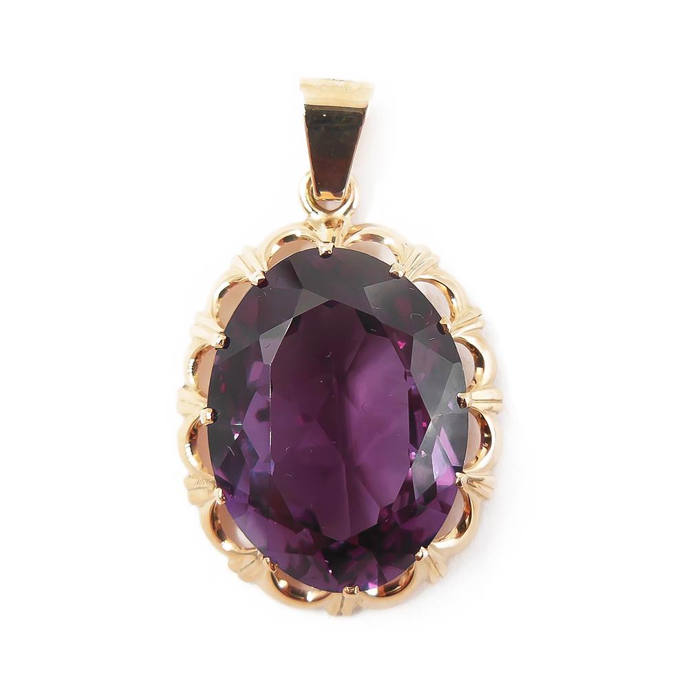 Kultainen riipus,lila kivi #5