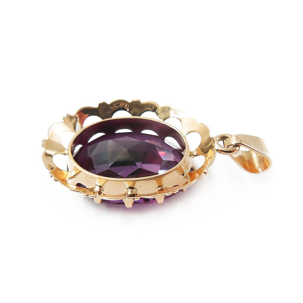 Kultainen riipus,lila kivi #4