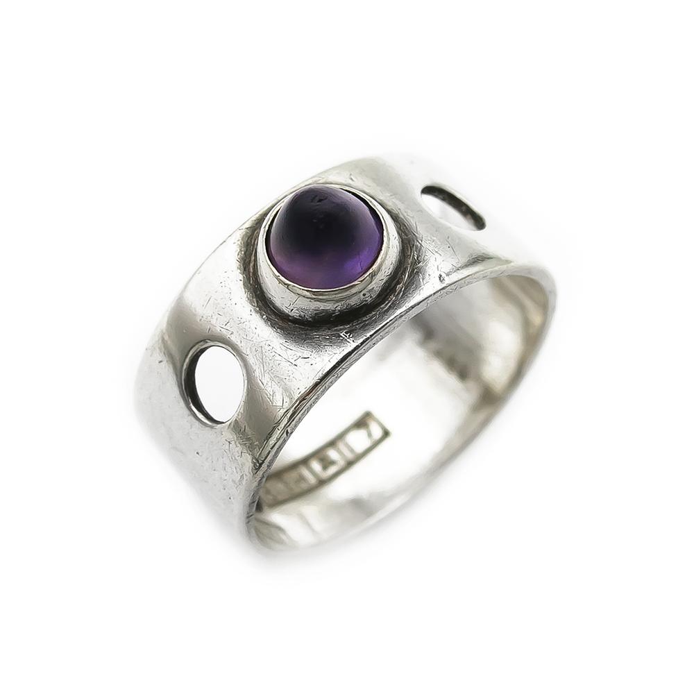 Elis kauppi hopeasormus ametisti 16,5mm v.1962 #0