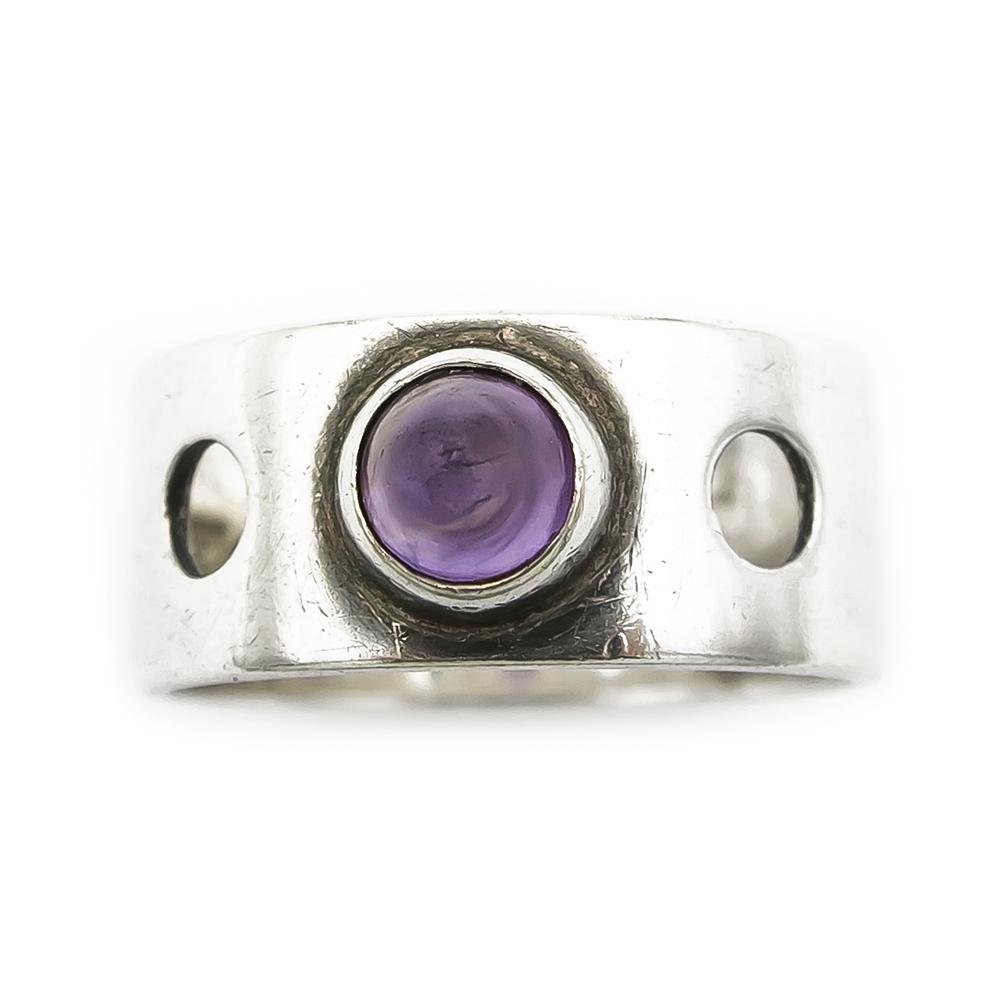 Elis kauppi hopeasormus ametisti 16,5mm v.1962 #1