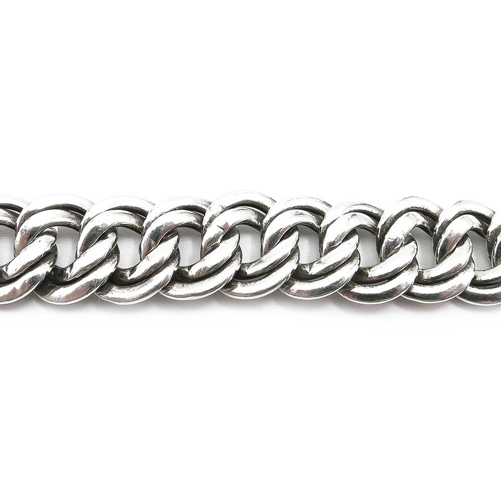 Hopeinen leveä ranneketju 19cm lev.13mm #2