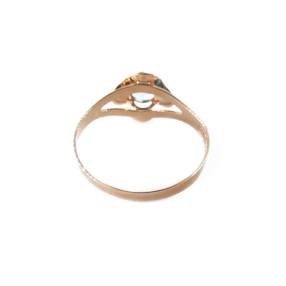 Kultainen sormus,17.5 mm,sininen kivi #2