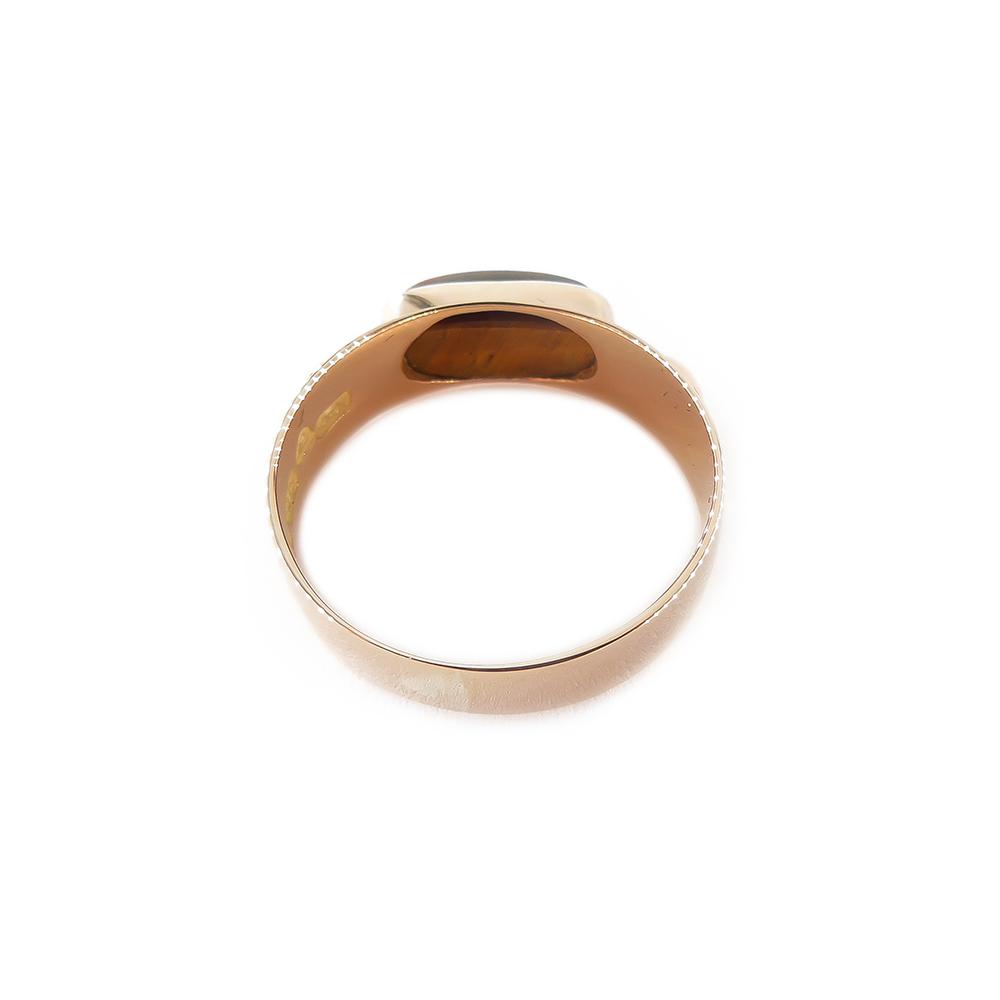 Kultainen sormus, 17,5 mm, tiikerinsilmä kivi #4