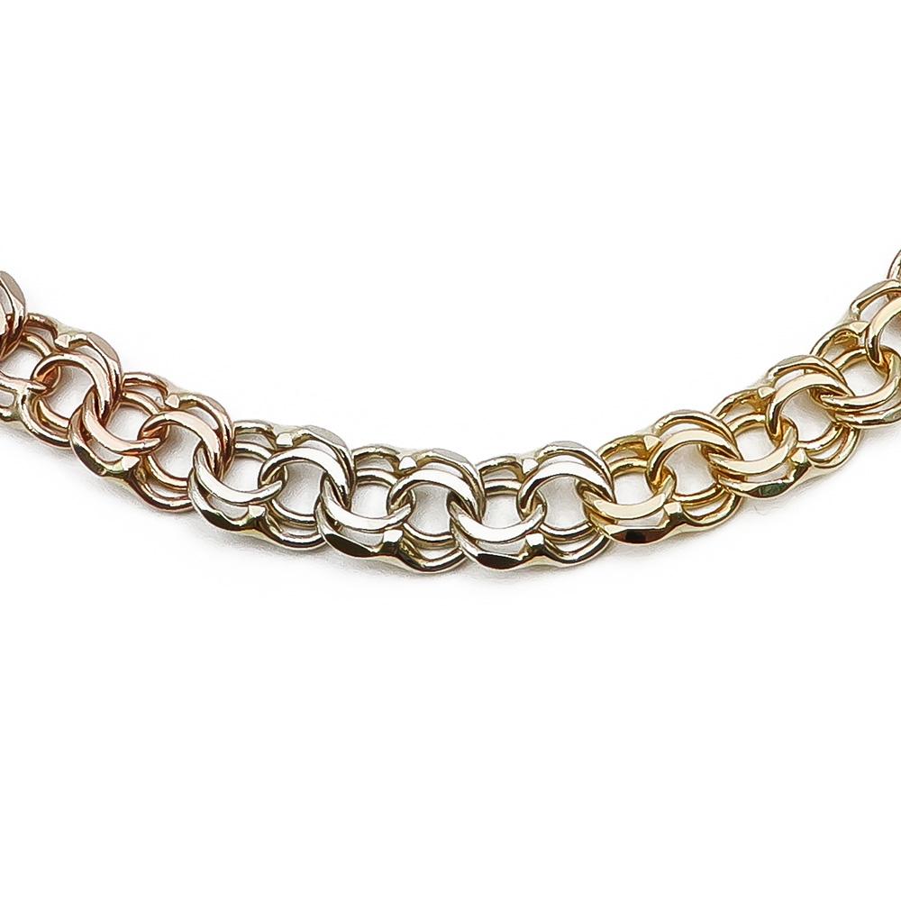 18K Bismark kaulakoru kelta-valko-ja punakulta 40cm, lev.5.6mm #1