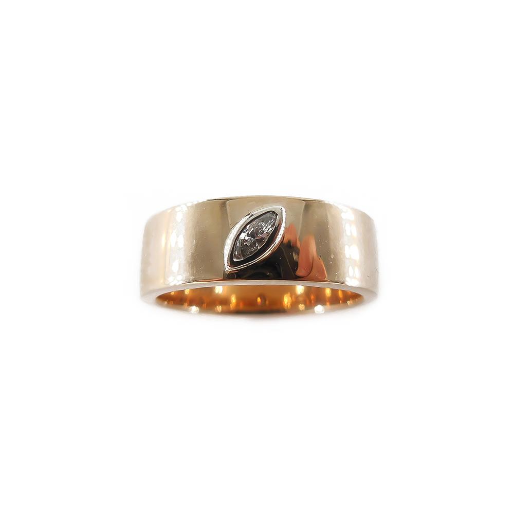 Kultainen timanttisormus,15,5 mm, Markiisitimantti 0,04ct #2